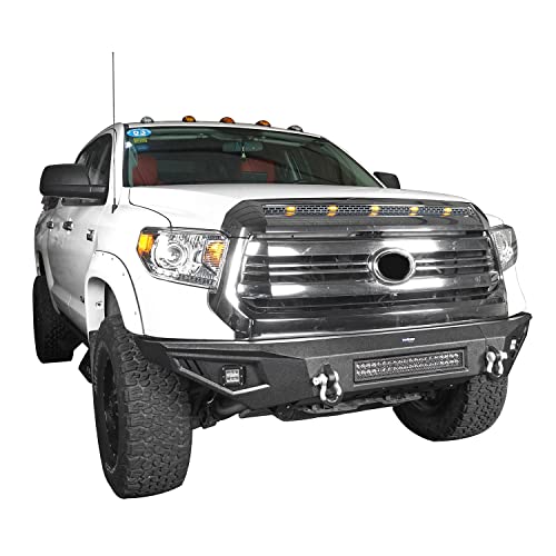Hooke Road Tundra Steel Front Bumper Full Width Bumper Compatible With Toyota Tundra Pickup Truck 2014-2021 Regular Cab | Double Cab | Crewmax #TOP1