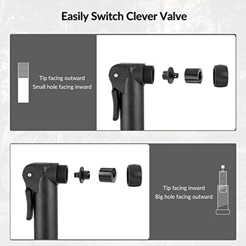 Image of ROCKBROS Portable Bike Pump Mini Hand Pump with Presta /Schrader Valve 80 PSI Bicycle Air Pump for Bikes (Road /Mountain), Electric Bikes & Balls