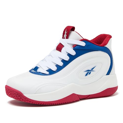 Reebok Open Gym Kids Basketball Shoes for Boys and Girls Sneakers Size Big and Little Kid 11 to 7 White/Blue/Red 6