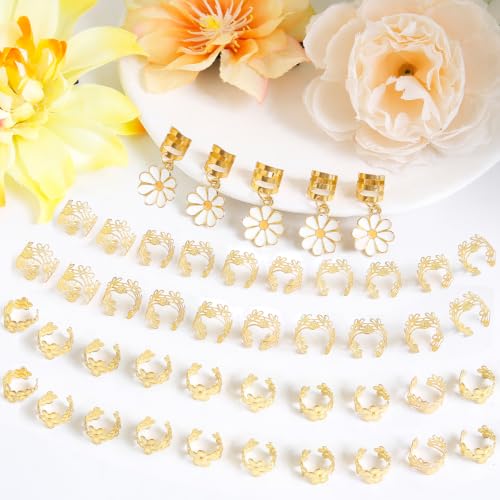 Accesorios de cabello dorados para trenzas 45 piezas miniatura 2