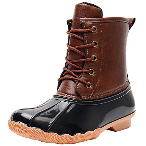 Ahannie Kids Boys Girls Winter Duck Boot, Youth Outdoor Two Tone Fashion Waterproof Rain Boot (Toddler/Little Kid/Big Kid)