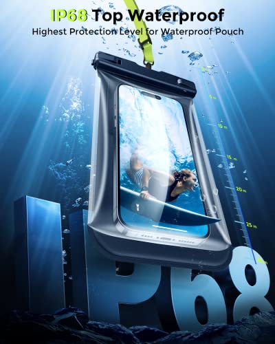 [2 Pcs] Humixx Sponge Waterproof Phone Pouch Floating [20X Super Buoyancy] [Lightweight & Silky Touch], Ip68 Waterproof Phone Case Dry Bag With Fluorescent Lanyard For Iphone Samsung Google Up To 8.8” #TOP2