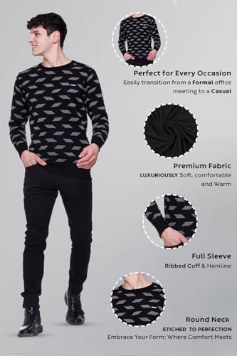 Image of GODFREY Full Sleeve Woolen Sweater for Man Winter Wear - Round Neck Pullover Regular Fit