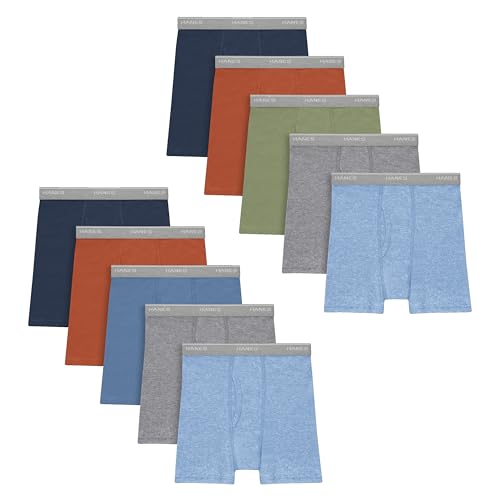 La mejor comparación de Niño en Boxer para comprar online. 50 Hanes - Ropa Interior Suave para niños y niños, Cintura Flexible cómoda, Paquetes múltiples, Bronceado/Azul/Verde/Gris, 4-5T