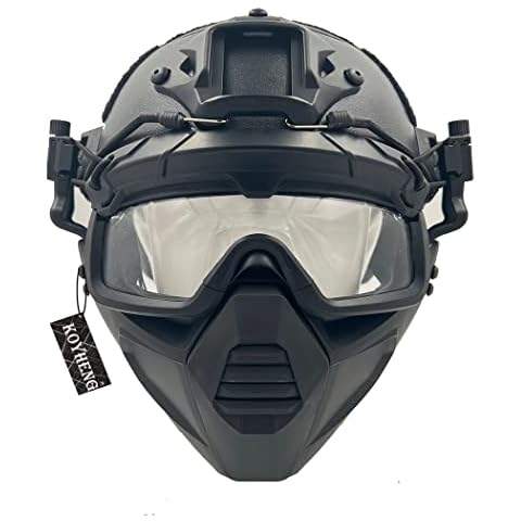 PJ Tactical Airsoft Protection Fast Helmet with Safety Goggles and Half Face Protective Mask Suitable for Paintball CS Games Cover