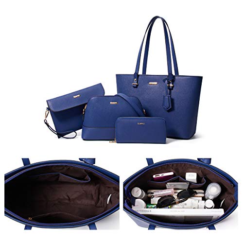 Image of Women Fashion Synthetic Leather Handbags Tote Bag Shoulder Bag Top Handle Satchel Purse Set
