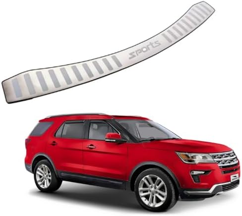 Rear Bumper Protector for Ford Explorer 2013-2018 Accessories, Parts Tailgate Back Trunk Door Sill Cover Scuff Plate Strip Guard Protection
