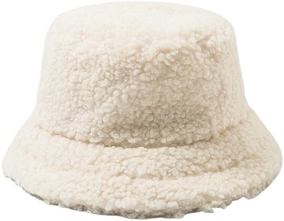 Bucket hat, Lambswool Girl's Fashion, Autumn and Winter Cold-Proof and Warm Plush Pot hat
