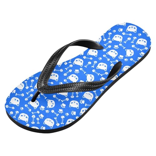 Burbuja Cat on Blue Flip Flops for Women Men, Soft Thong Sandals Rubber Slippers for Pool Beach Essentials2