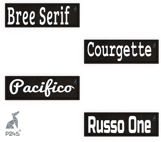 P24S 2 Stücke personalisiertes Klettsticker Wunschlogo, Namensaufkleber mit Klettverschuss für Kleidung, Rucksäcke, Hundegeschirr, Outdoor-aktivitäten (Klein)