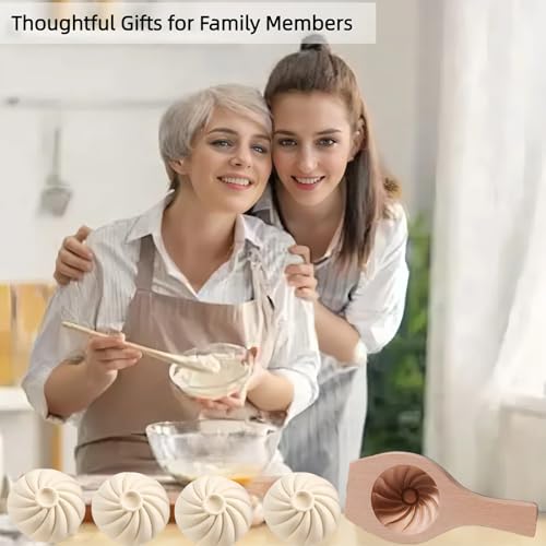 Image of Wooden Bao Bun Maker,Baozi Maker Machine,Wooden Steam Bun Mold,This Kitchen Appliances And Gadgets Is the Best Gift for Asian Food Enthusiasts And Dumpling Maker (Steamed Bun A)