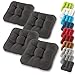 Gräfenstayn® Set di 4 Cuscini di Seduta Cuscino Sedia 38cmx38cmx8cm per Interno ed Esterno - 100% Cotone - Molti Colori - Imbottitura Spessa Cuscino Trapuntato/Cuscino per Pavimento (Nero)