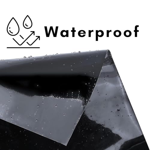 Image of MAHIRA 200 Micron HDPE Pond Liner Sheet, 8ft x 8ft, Heavy Duty Black, for Fish Ponds, Small Garden, Backyard Waterfalls, Lilly Ponds, Garden Pond Lining, Durable & Waterproof