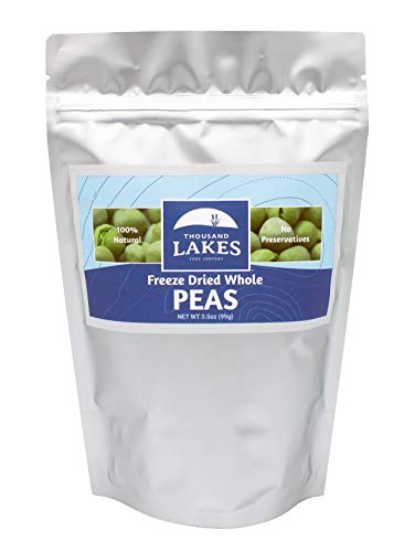 Thousand Lakes Freeze Dried Vegetables - Whole Peas 3.5 Ounces | 100% Peas | No Salt Added | No Preservatives #TOP2