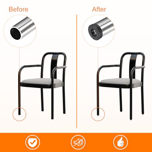 Image of uxcell 6Pcs Inserts for Round Tubes with M10 Thread, for 38mm /1.5 inch OD Round Tube, Round Black Plastic Plug Caster Insert Chair End Caps Furniture Leg Plug