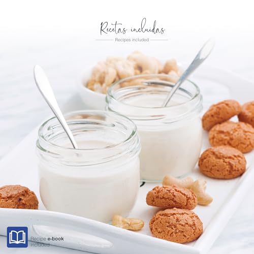 Lacor - 69439 - Deva Joghurtbereiter aus Glas, 9 Gläser im Lieferumfang Enthalten, Einstellbare Temperatur, Timer, Automatische Abschaltung, Inklusive Rezeptbuch, 100% BPA-frei, 170ml x 9