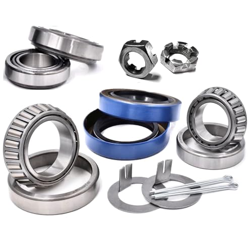 2 Kits 3500 Lb Trailer Axle Hub Bearing Rebuild L68149 L44649 L68149/L44649 (1-3/8 ID & 1-1/16) 1.719 ID Grease Seal 171255TB 10-19 for Single & Tandem #84 Spindle Boat 1.125 1.375 PopUp Camper