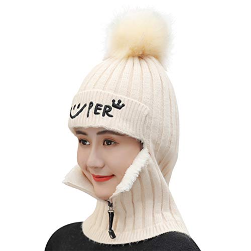 Yokunat Femme Écharpe Bonnet Hiver Chaud 2pcs Femmes Chapeau Écharpe Ensemble