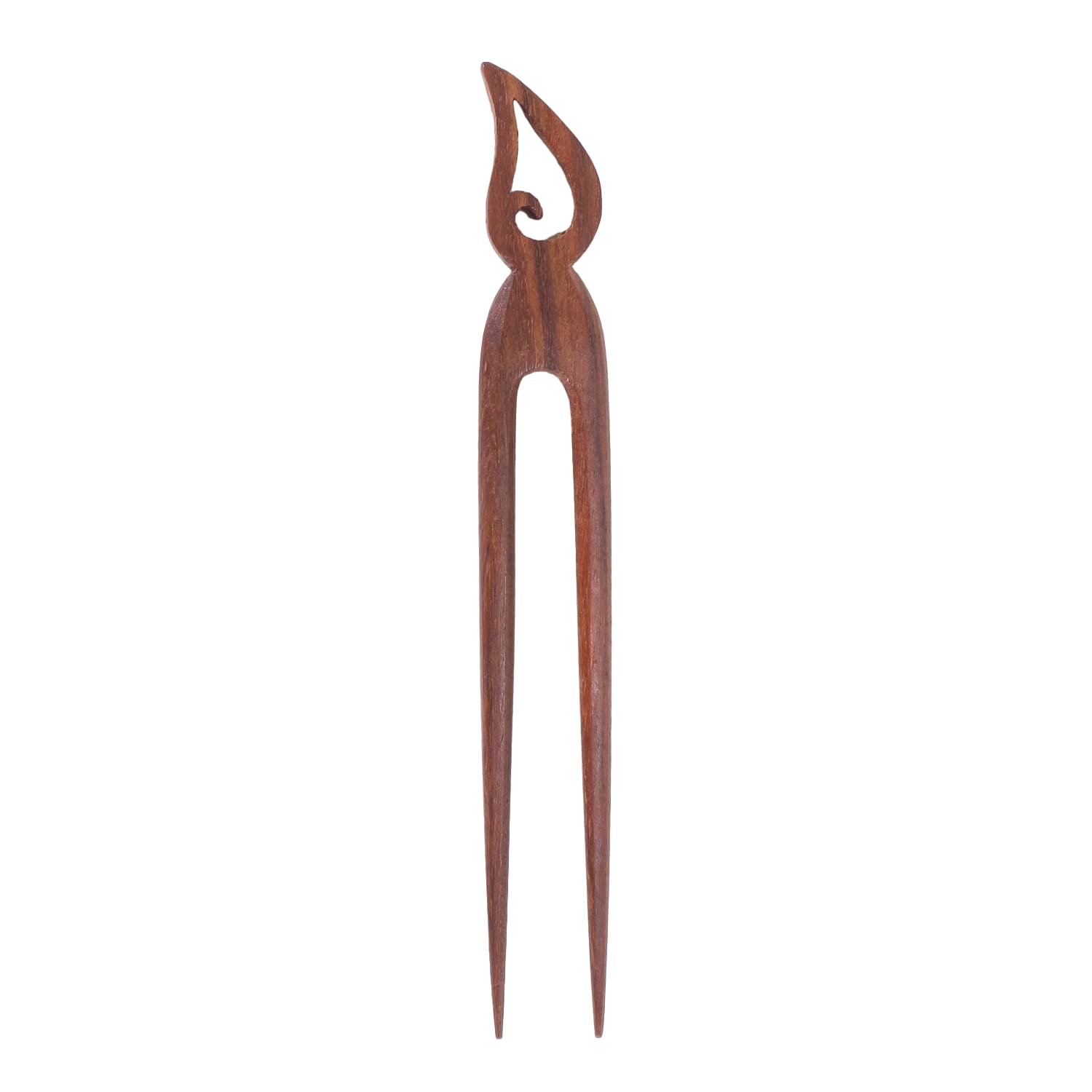 Zap impex 6 Pieces Wooden Hair Sticks Hair Clips Vintage Japanese Hair Pins for Rollers Hair Pins for Women Long Hair Chignon Maker (Brown) (Various Design) (Double Stick) - Image 4