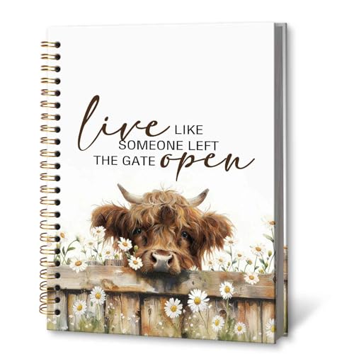 Carnet de notes Western Highland floral format A5 pour écrire