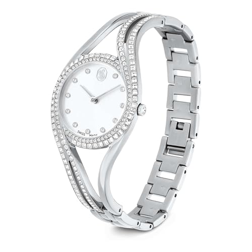 Image of Swarovski Hyperbola Collection Watch, Swiss Made, Edelstahl Silberton, One Size, Hyperbola Watch Bracelet Bangle