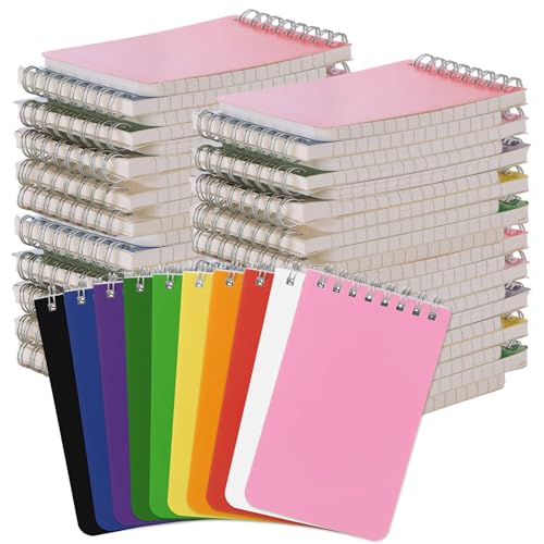 Mini cuadernos de espiral de 60 blocs de notas con 10 colores y hojas rayadas para oficina y colegio