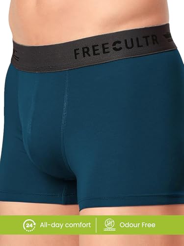 Image of Freecultr Men's Underwear Micromodal Airsoft Trunk - Anti Bacterial, No Itch, No Chafing, Sweat Proof & Ultra Soft Fabric (Pack of 4) | Mens Underwear Combo Pack of 4