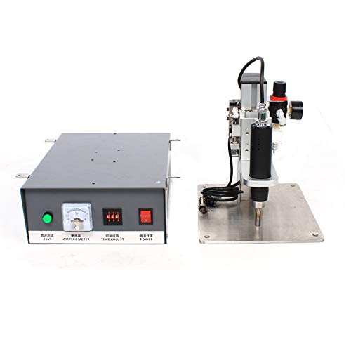 LYNICESHOP 500W Ultrasonic Spot Welder, 110V Pedal Pneumatic Ultrasonic Plastic Welder Spot Welding Machine Ultrasonic Bonding Machine 35KHz Pneumatic Hot-fix-Setting-Spot Butt Welder for Sewing