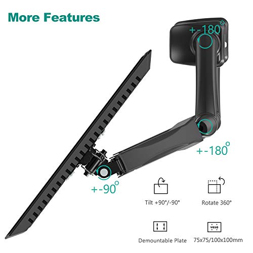 image for WALI Single LCD Monitor Fully Adjustable Gas Spring Desk Mount Fit 1 S