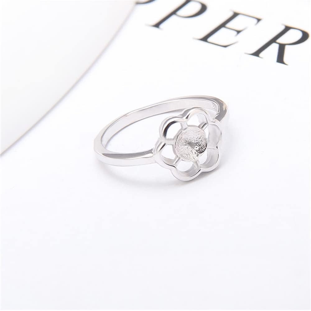925 Sterling Silver Flower Rings for Pearl Jewelry Making, Design Pearl Ring Fittings/Settings/Mountings for Women