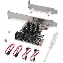 بطاقة SATA 4 Port مع 4 كابلات - وحدة تحكم SATA 3.0 بسرعة 6 جيجابت في الثانية PCIe - دعم قوس منخفض - 4 أجهزة