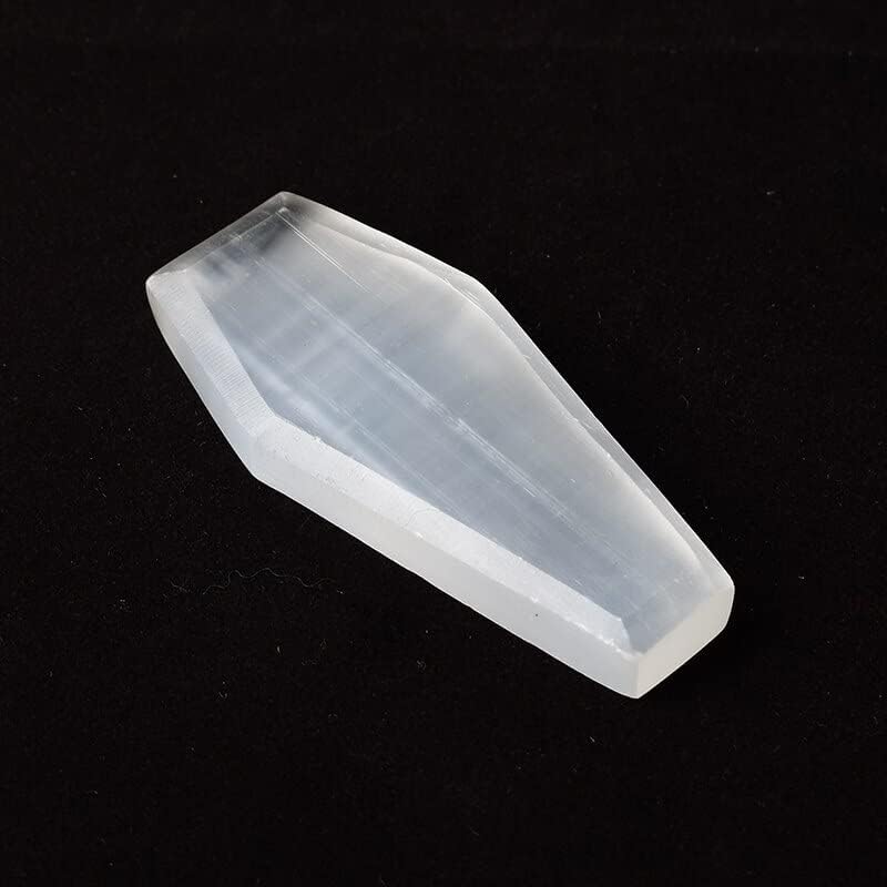 AtkitS Piedra de selenita de cristal natural, tablón de ataúd, espécimen mineral, artesanías, artículos de la suerte, colección Feng Shui,