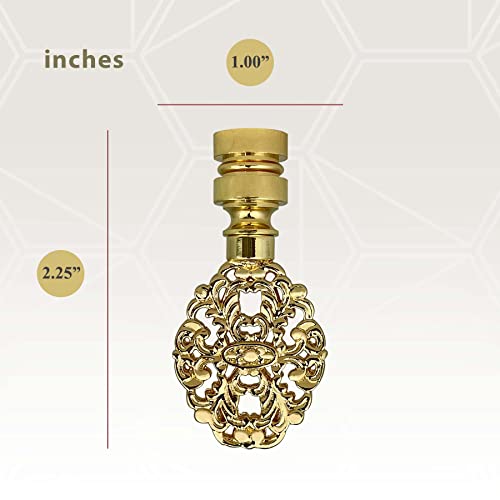 Image of Royal Designs, Inc. Oval Filigree Finial with Fan Pull Chain, Polished Brass - Pack of 1