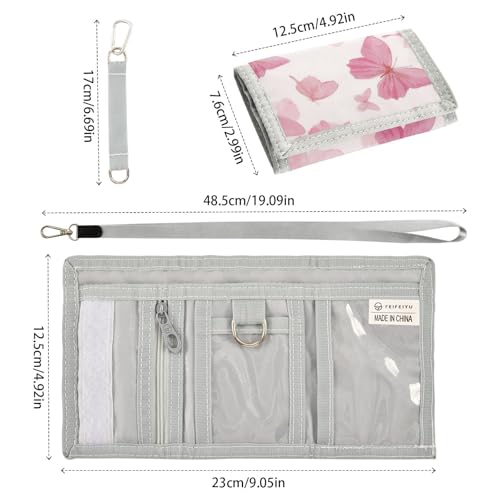 Trifold Wallet for Boys Ages 9-12 Mini Outdoor Sports Purse Coin Pocket & Card Holder, Travel Accessory Butterflies3