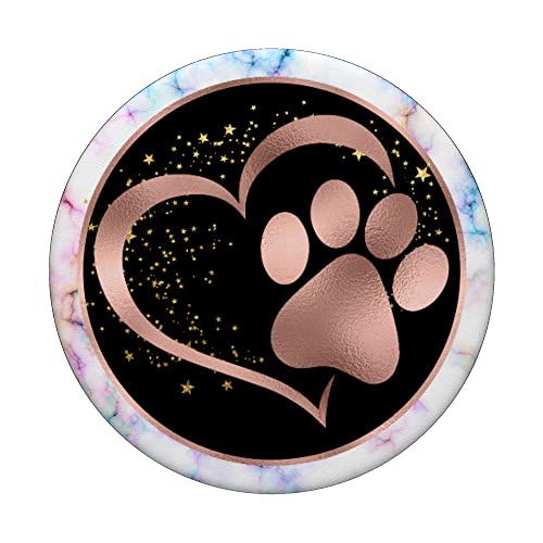 Rosa Herz Katze Hund Pfote Print – PopSockets Ausziehbarer Sockel und Griff für Smartphones und Tablets - 3