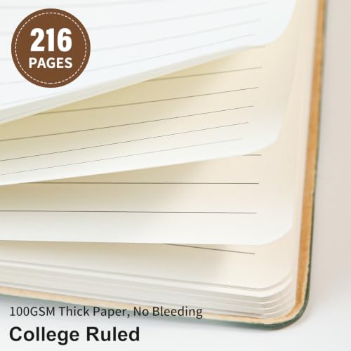 Image of Lined Journal Notebook for Work College Ruled Note Book 5.79 inchx8.27 inch A5 PU Leather Daily Journaling 216 Pages for Women Men Writing Home School Supplies Business (Brown)