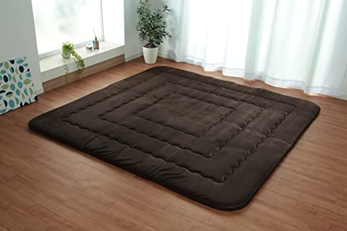 イケヒコ ラグ カーペット 正方形 フィーラ F敷 ブラウン 約190×190cm ボリューム #7012109