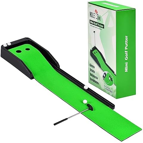 Mini Golf Set, Putting Green Indoor, Desktop Golf Gift Fun Office Desk Toys and Unique Gift for Men Dad Boss Adults with Putting Green, Mini Golf Putter, 4 Golf Balls Cover