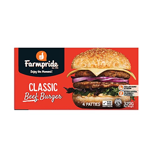 BEEF BURGER PATTIES 320GM FARMPRIDE HALAL