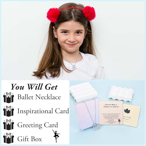Dance Recital Gifts for Girls, Dance Ballerina Ballet Necklace Jewelry Stuff as Birthday/Christmas/Valentines/Graduation/Back to School/Competition Gifts for Girls Daughter Granddaughter Sister Niece4