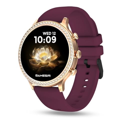Image of GameSir Luxury Round Dial GEN 12 Smart Watch, 1.69 inch AMOLED Display, Water Rasistence, Bluetooth Calling Multi Watch Faces & 100+Sports Mode, Smartwatch for Women,Girls & Men (Maroon)