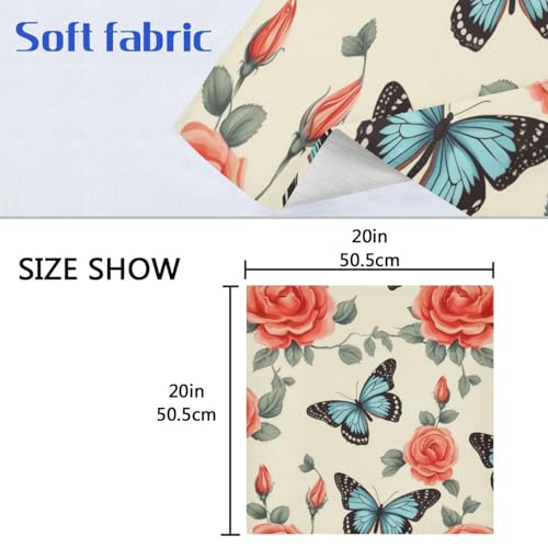 Servilletas de Tela Butterfly Retro Rosa Azul 20x20in Pack x6 miniatura 6