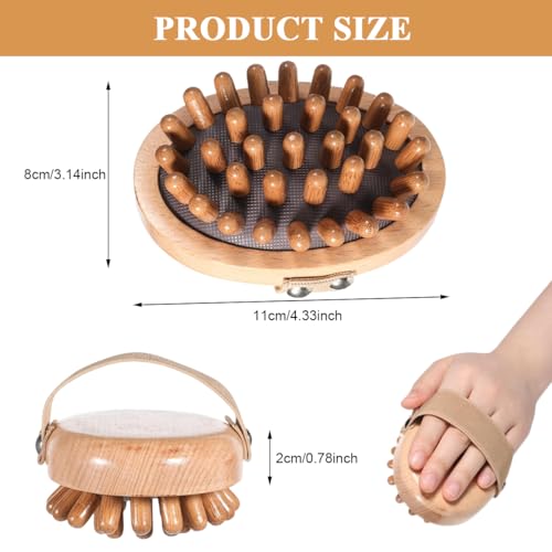 Image of HANNEA Wooden Head Massager Stress Relax Wooden Scalp Massager Self-Care Meridian Brush for Belly Fat Lymphatic Drainage Tool Wood Therapy Massage Tools for Cellulite Remover