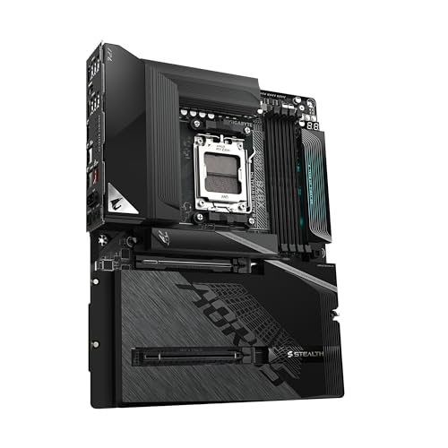 Image of GIGABYTE X870 AORUS Stealth Reverse-Connect ATX Motherboard, Support AMD Socket AM5 Processors, DDR5, 16+2+2 Power Phase, 4X M.2, PCIe 5.0, USB4, WIFI7, 5GbE, PCIe EZ-Latch Plus, 5 Year Warranty