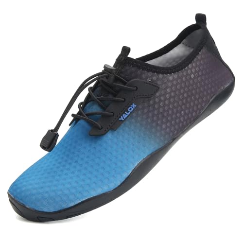 Water-Shoes-Mens-Womens Quick-Dry Barefoot-Swim Diving Shoes-Aqua-Socks for Yoga Climbing Beach Surf Fitness(TY03/Black Blue,42EU)