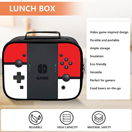 Whsen Insulated Lunch Box For Boys, Gamer Boys Lunch Bag, Video Game Lunch Bags For Boys Girls, Gaming Cool Cooler Leakproof Lunch Boxes For Travel Picnic Hiking Beach #TOP2