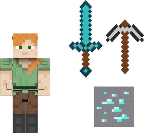 Minecraft Diamond Level Alex Figura de acción, más de 6 años