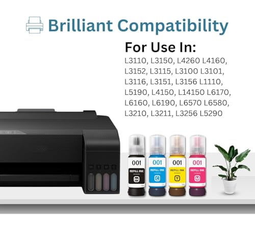 Image of ANG 001 Premium Refill Ink Compatible for Printers L3110, L3150, L4260, L4160, L3152, L3115, L3100, L3101, L3116, L3151, L3156, L1110, L5190, L4150,L14150,L6170 (Black - 2 pcs) (70ml Each)