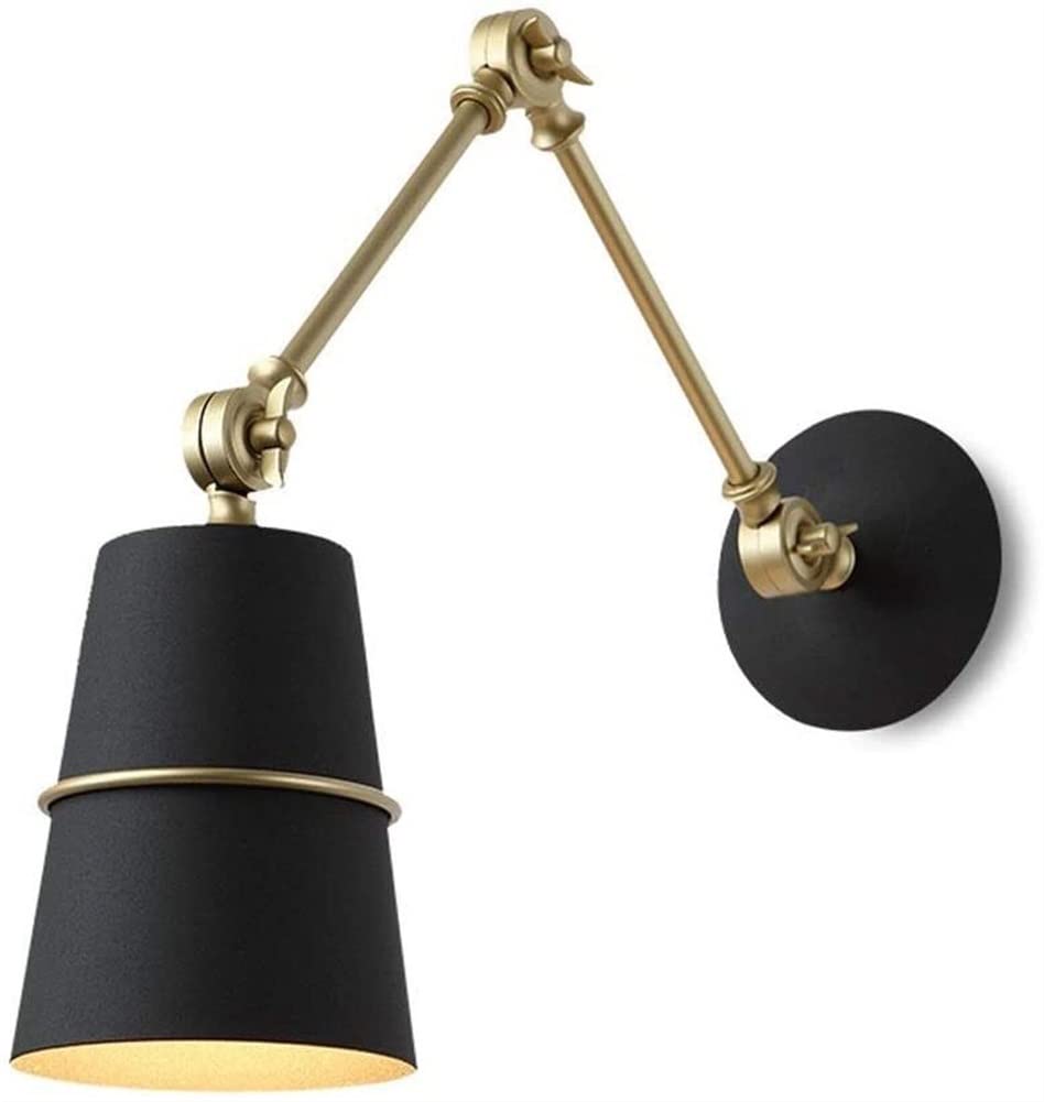 ZXTIIEUF Wall Lighting Lamp PostFashion Wrought Iron Light Fixture Rocker Telescopic Folding Hotel Room Sconce E27 Bedroom Bedside Decor