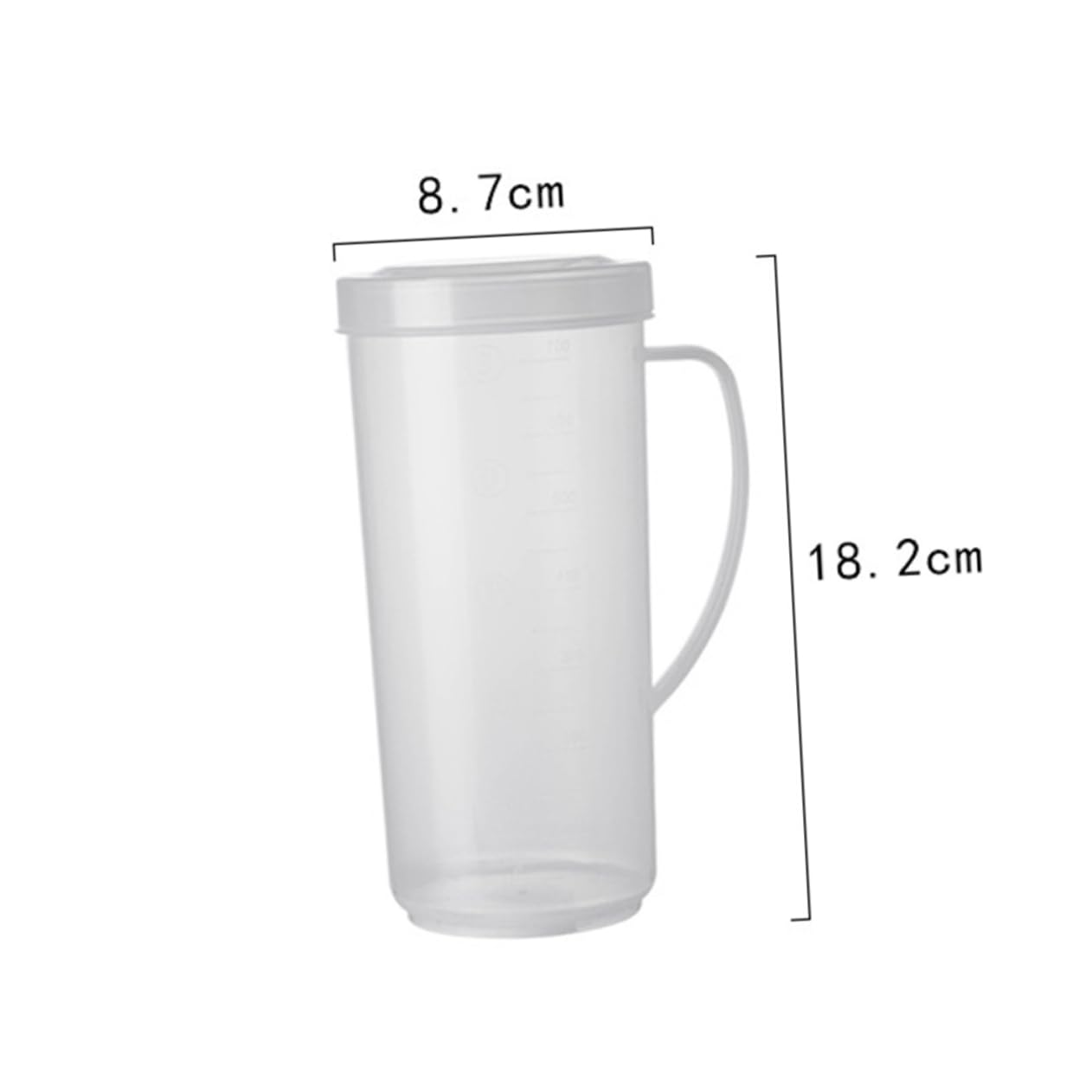 Amosfun 6 Piezas taza jarra fria jarra de agua con escala bebida kit de cocina lata cafe cup Vajilla para el hogar jarras de leche para horno de microondas el plastico Reutilizable